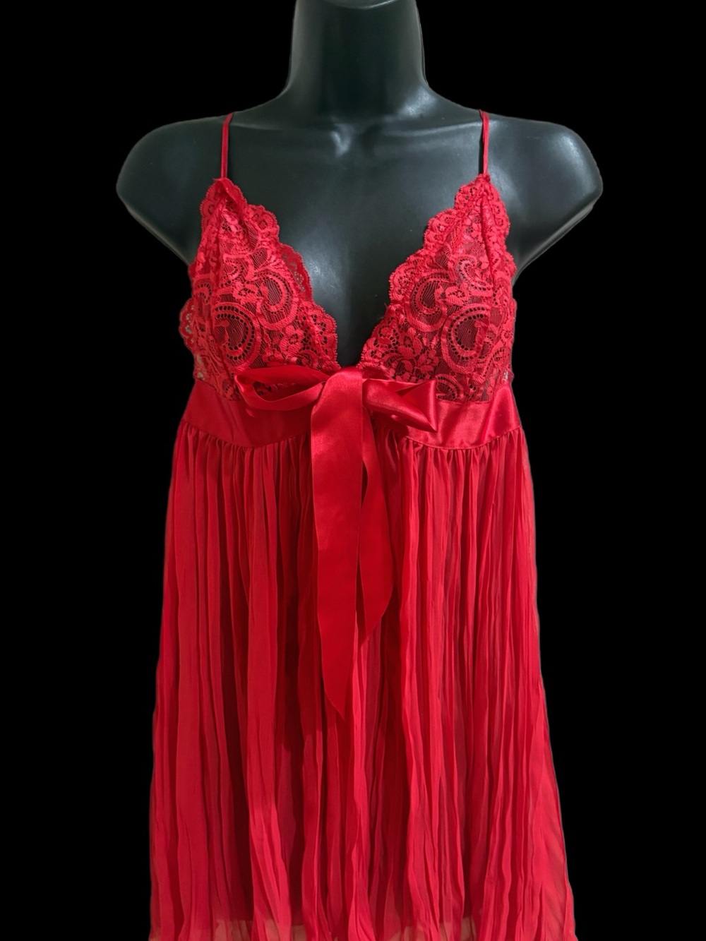 Victoria's Secret Red Lace & Satin Babydoll Nightdress